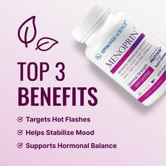 Approved Science Menoprin Day bottle showcasing daytime formula for balanced routines.