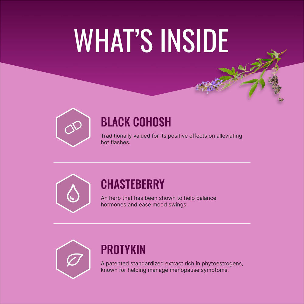 Approved Science Menoprin label showing ingredients highlights for informed supplement choices.