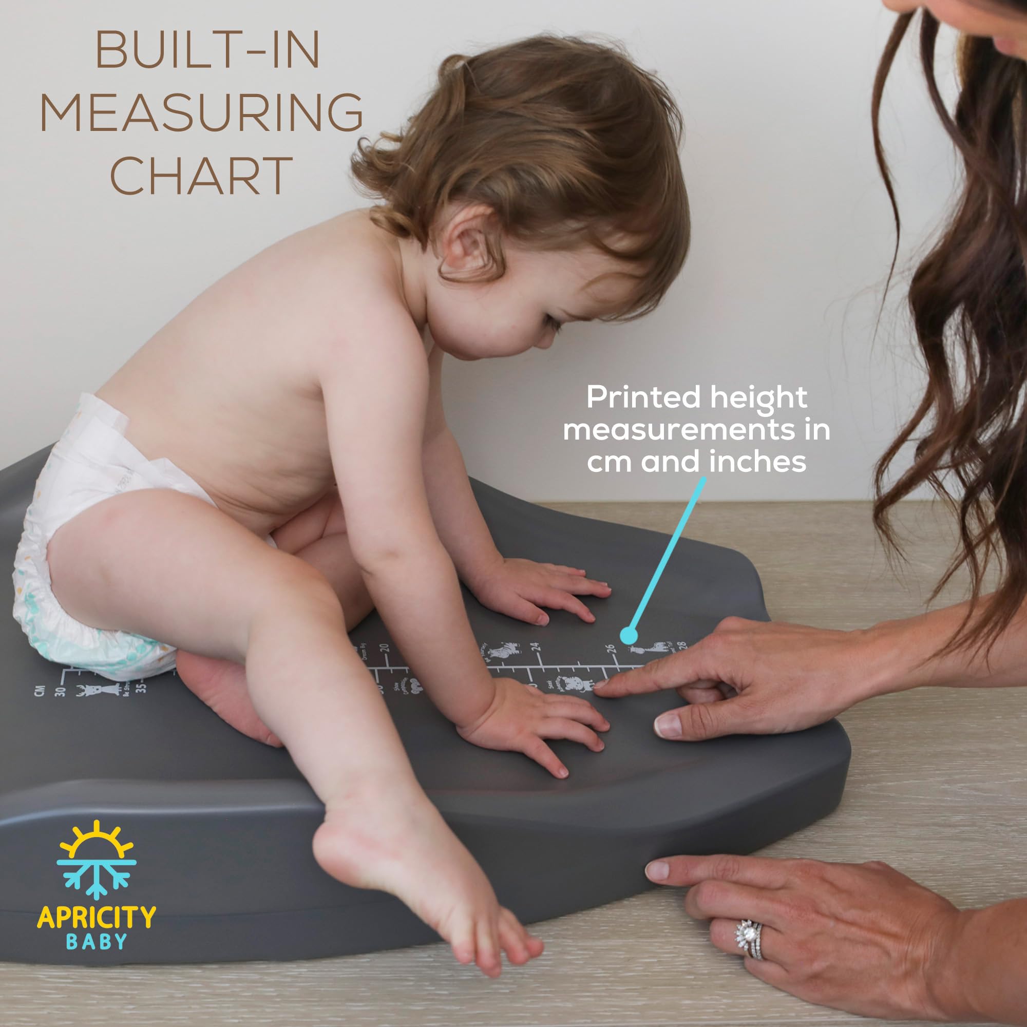 Apricity Baby diaper changing pad safari growth chart with cm and inches
