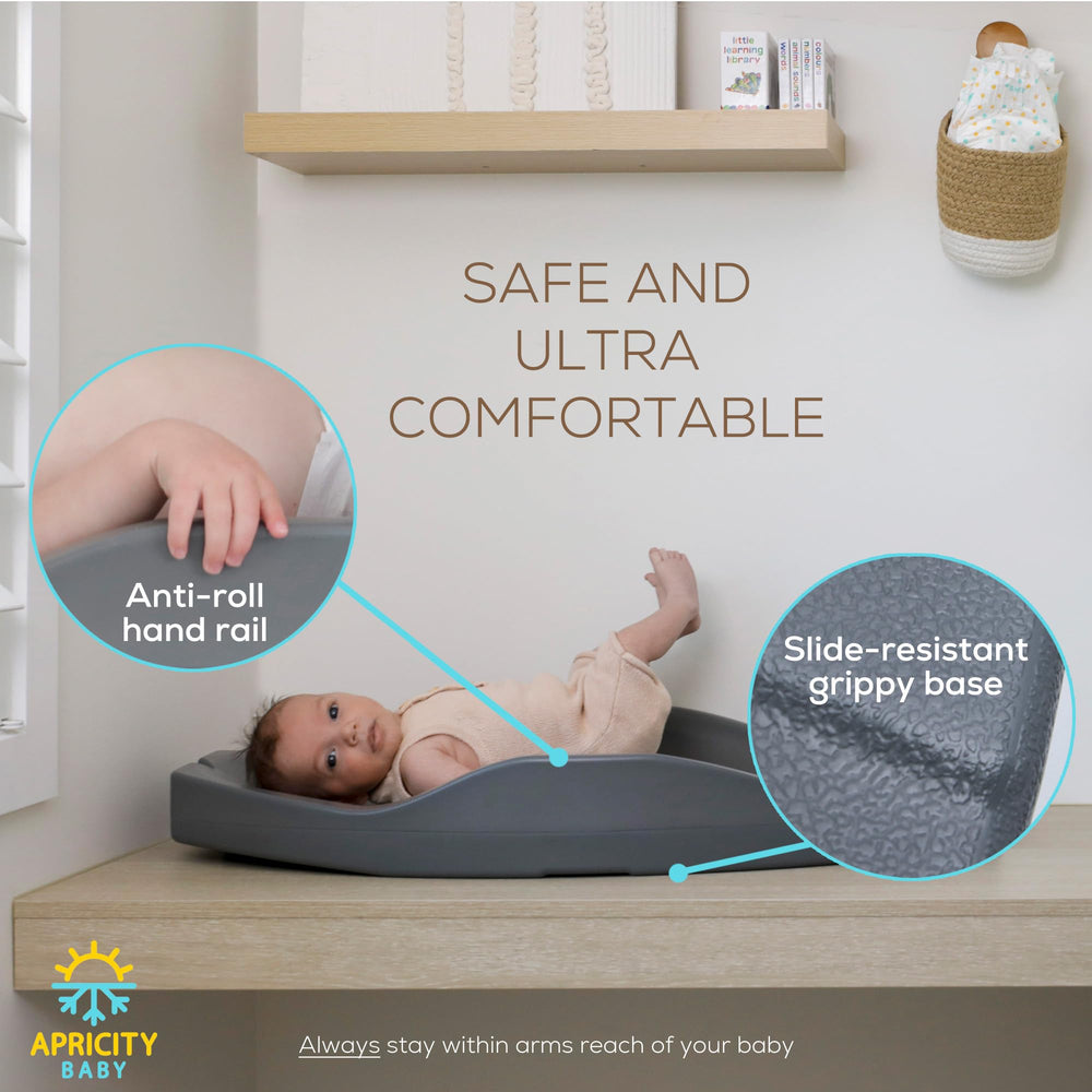 Apricity Baby diaper changing pad non-slip base stays put on tables