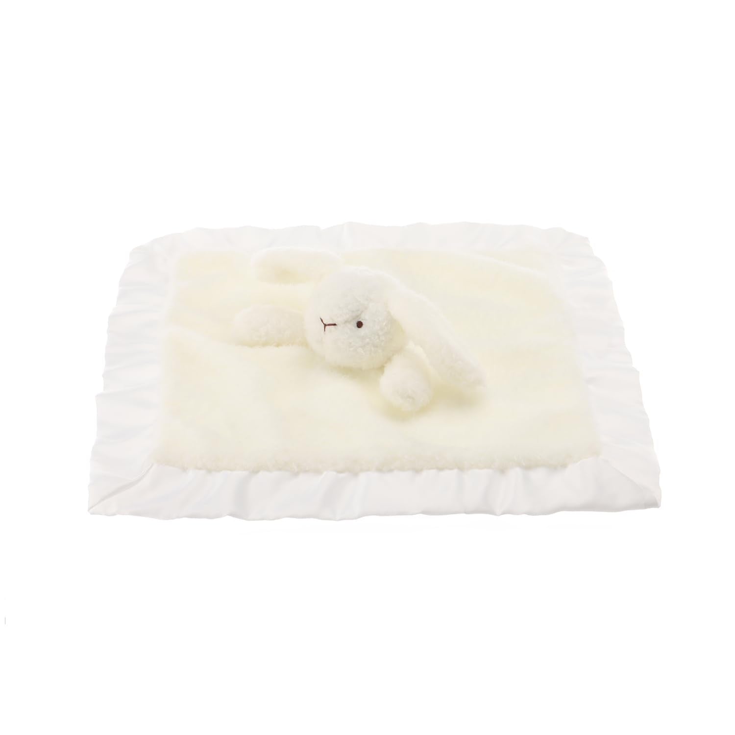 Apricot Lamb infant nursery decor with a cuddly bunny lovey.