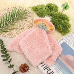 Apricot Lamb lovey with embroidered face for soothing cuddles.