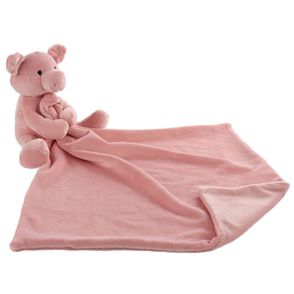 Apricot Lamb pink pig fabric close-up - velvety texture enhances baby comfort.