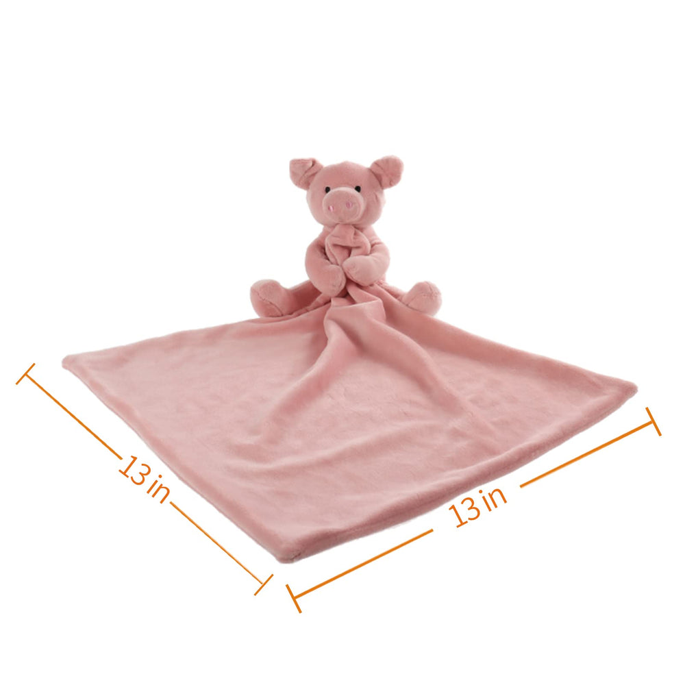Apricot Lamb pink pig plush toy close-up - soft fabric and secure stitching.
