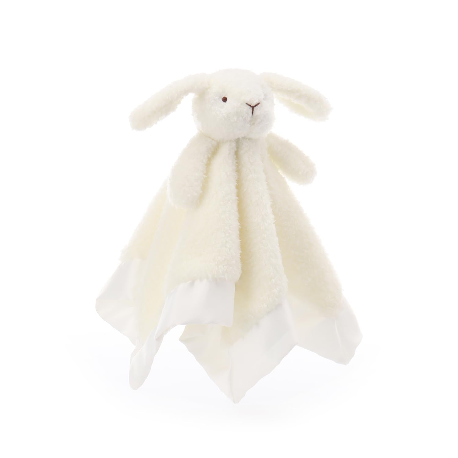 Apricot Lamb security blanket textured fabric offers gentle sensory touch.