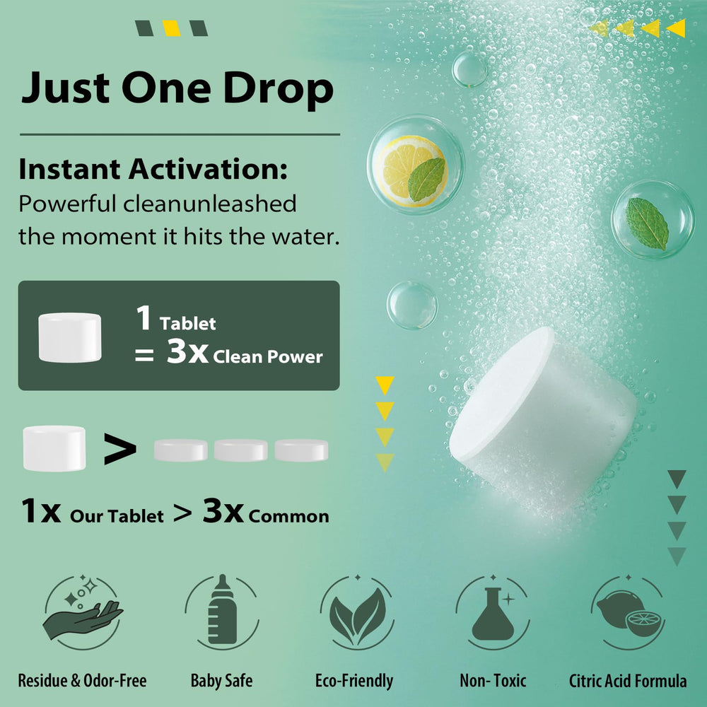 Apsumor descaling tablets in a reusable pouch keeps packaging compact and travel-ready.