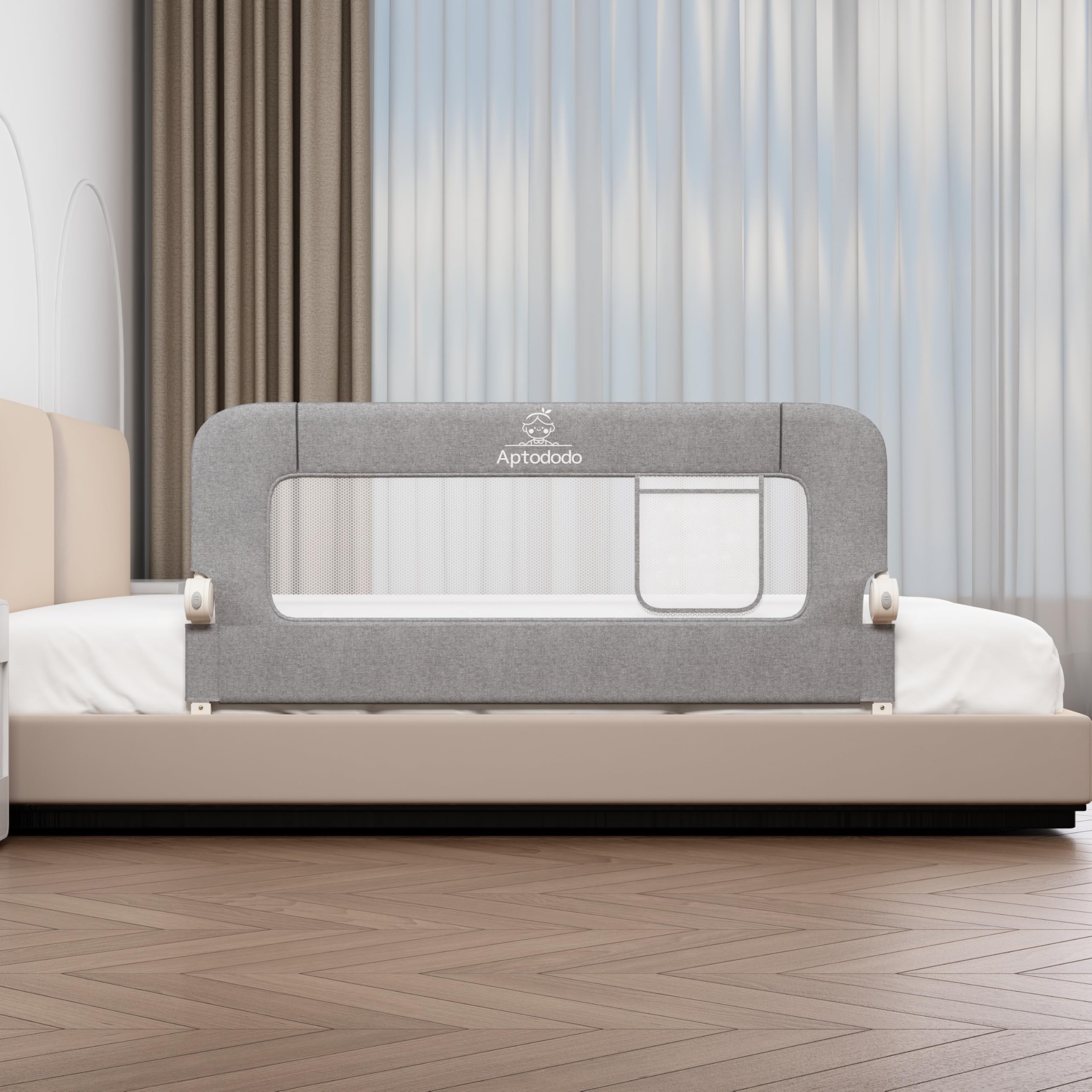 Aptododo 47inch bed rails setup with U-shape base for stability