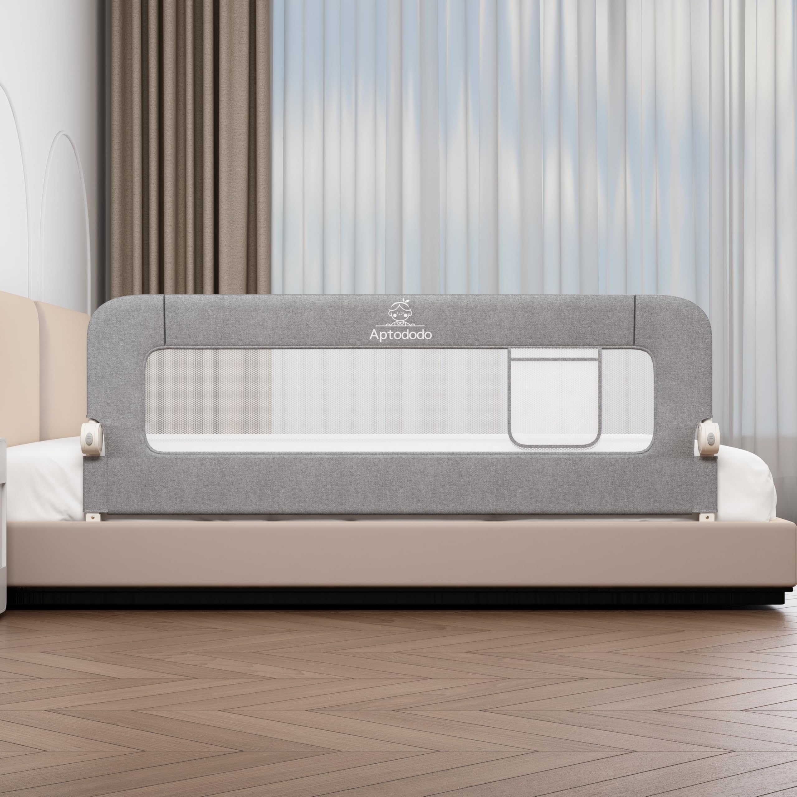 Aptododo bed rail includes quick install video guide via QR code