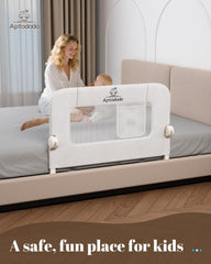 Aptododo bed rail with U-shaped base adds extra stability for sleep.