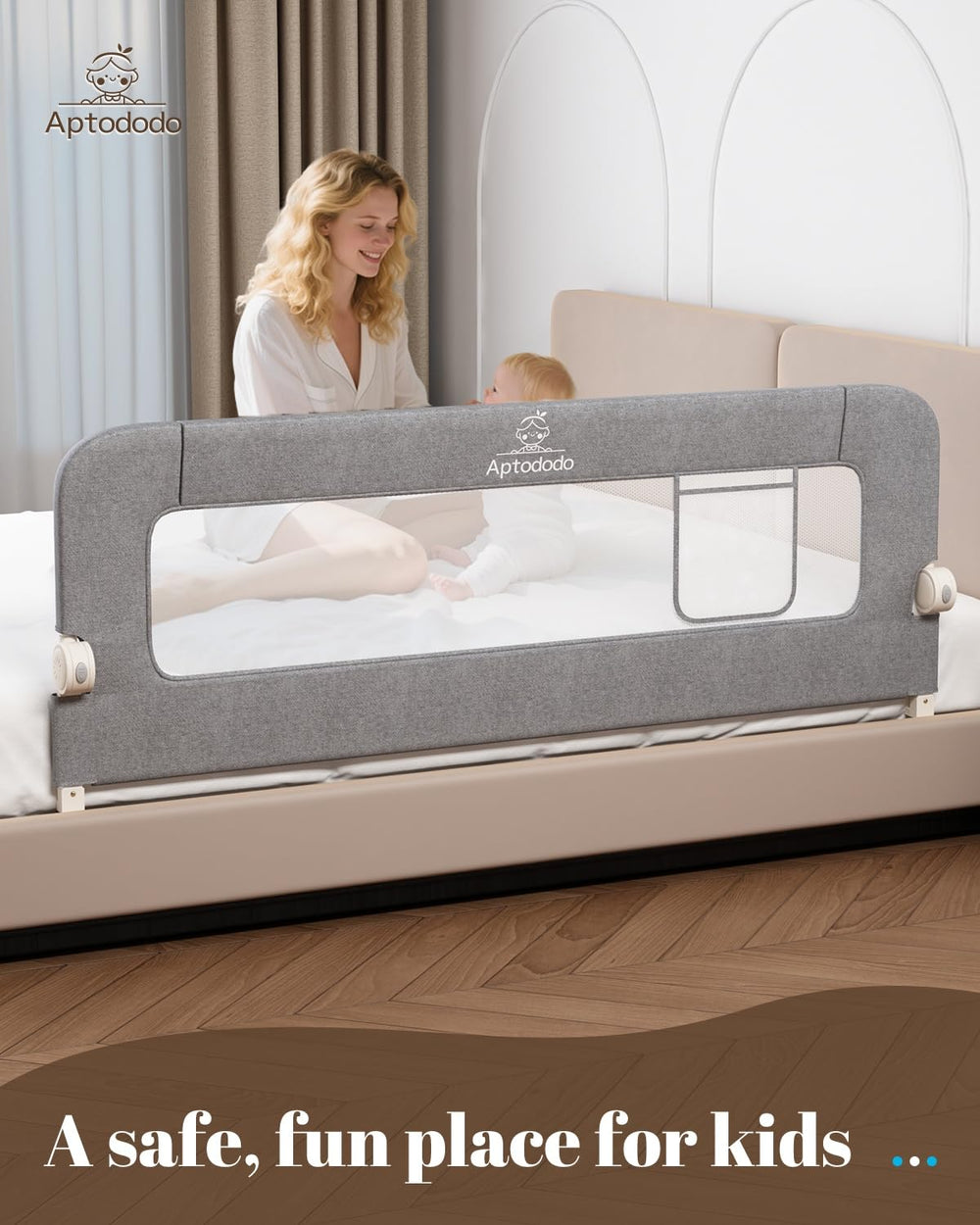 Aptododo foldable bed rails are travel-friendly and easy to store