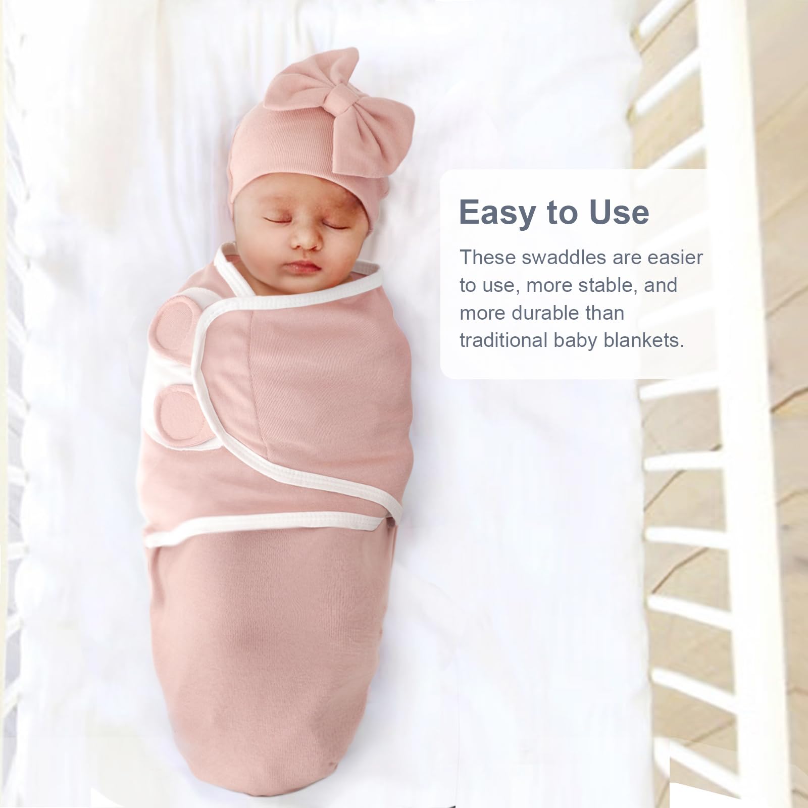 AQOKKA 4-step swaddle design simplifies wrapping for new parents.
