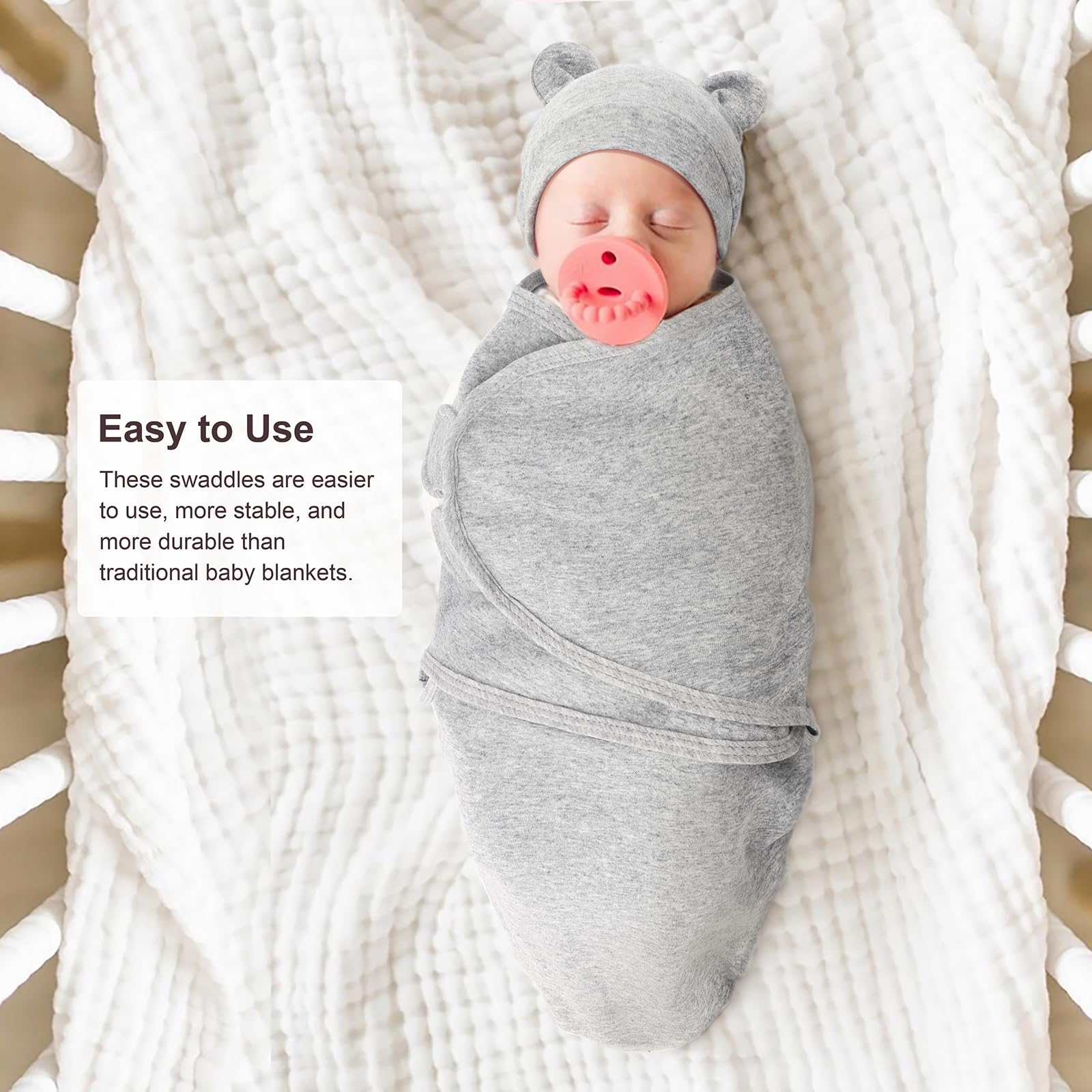 AQOKKA adjustable wings swaddle lets you customize fit for growing babies