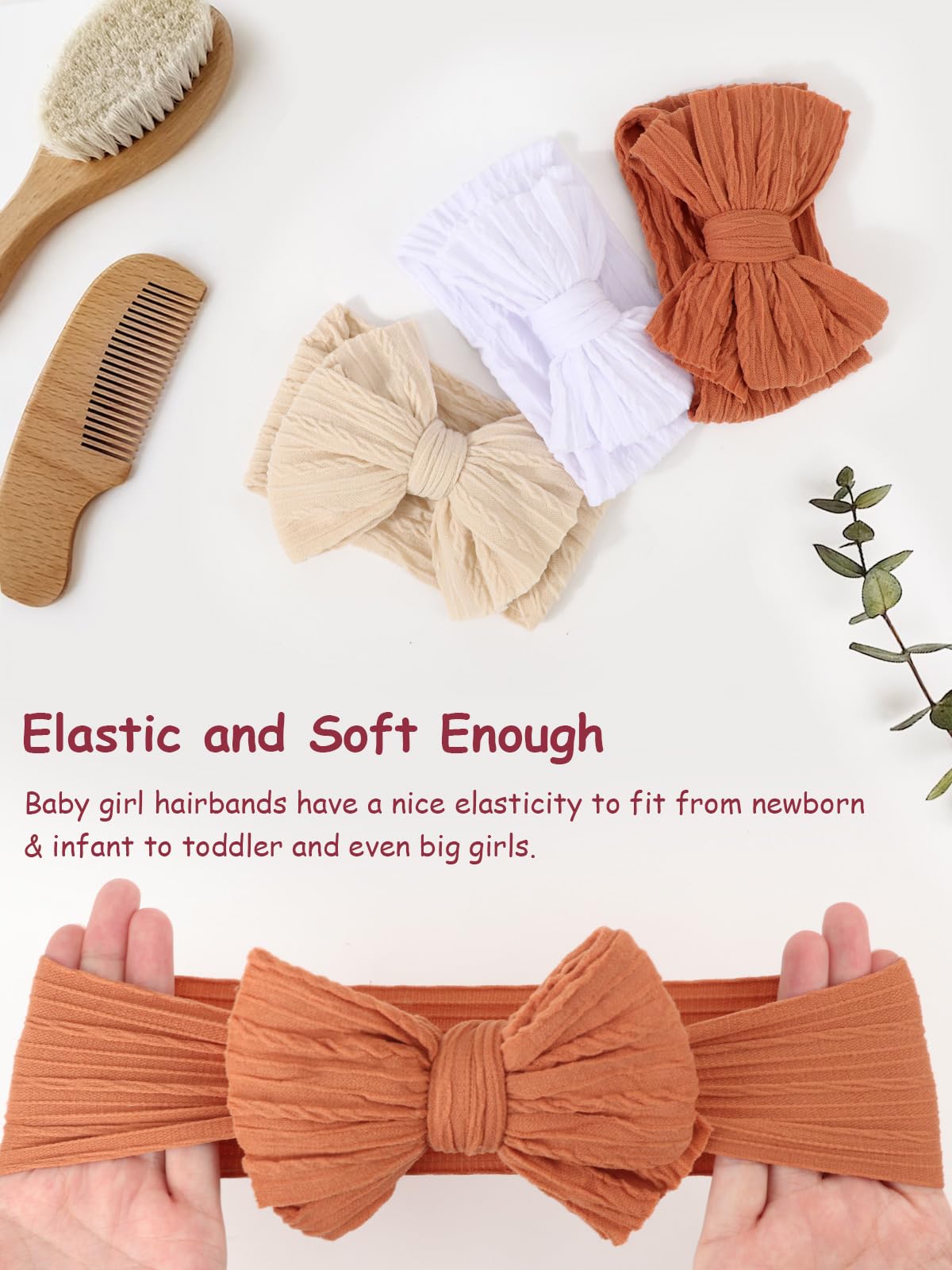 AQOKKA baby bows headband showcases premium material that holds its shape