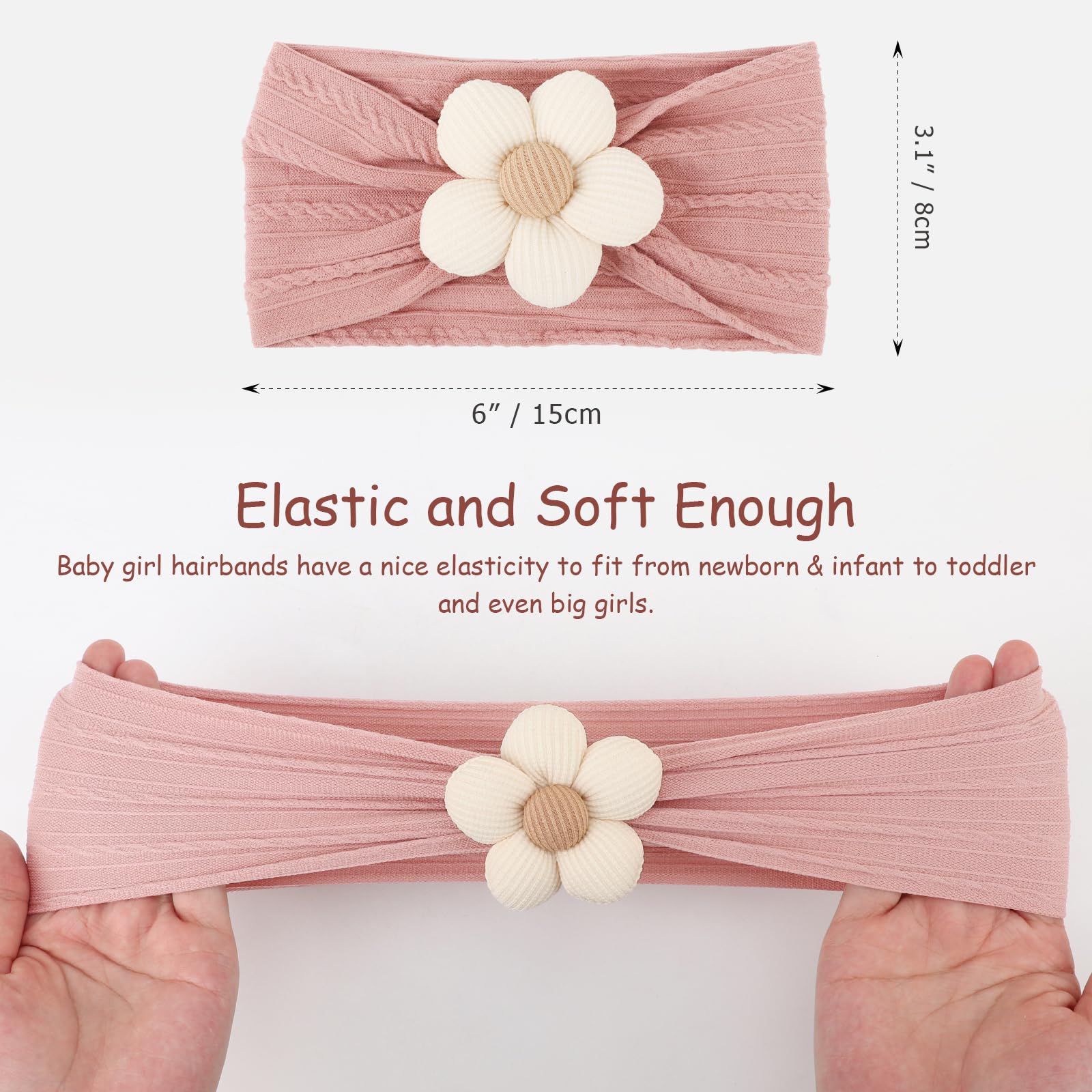 AQOKKA baby flower headband yellow; vibrant color enhances outfits and everyday wear.