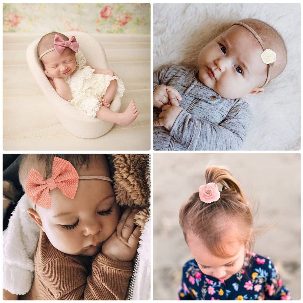 AQOKKA blue lattice pattern headband offers versatile styling for growing toddlers.