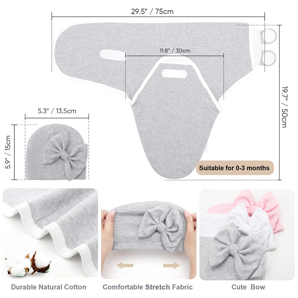 AQOKKA swaddle showing adjustable wings for customizable snugness