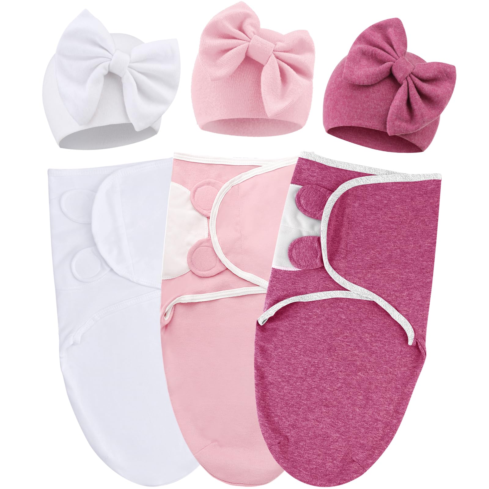 AQOKKA baby swaddle with big bow hat offers cozy, breathable comfort for newborn sleep