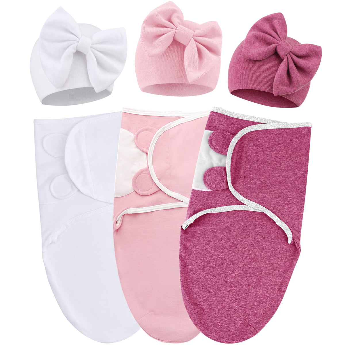 AQOKKA baby swaddle with big bow hat offers cozy, breathable comfort for newborn sleep