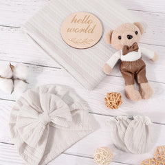 AQOKKA bow hat for newborn adds cute style and gentle warmth