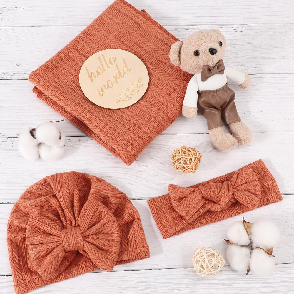 AQOKKA bow hat headband set adds cute style to newborn outfits