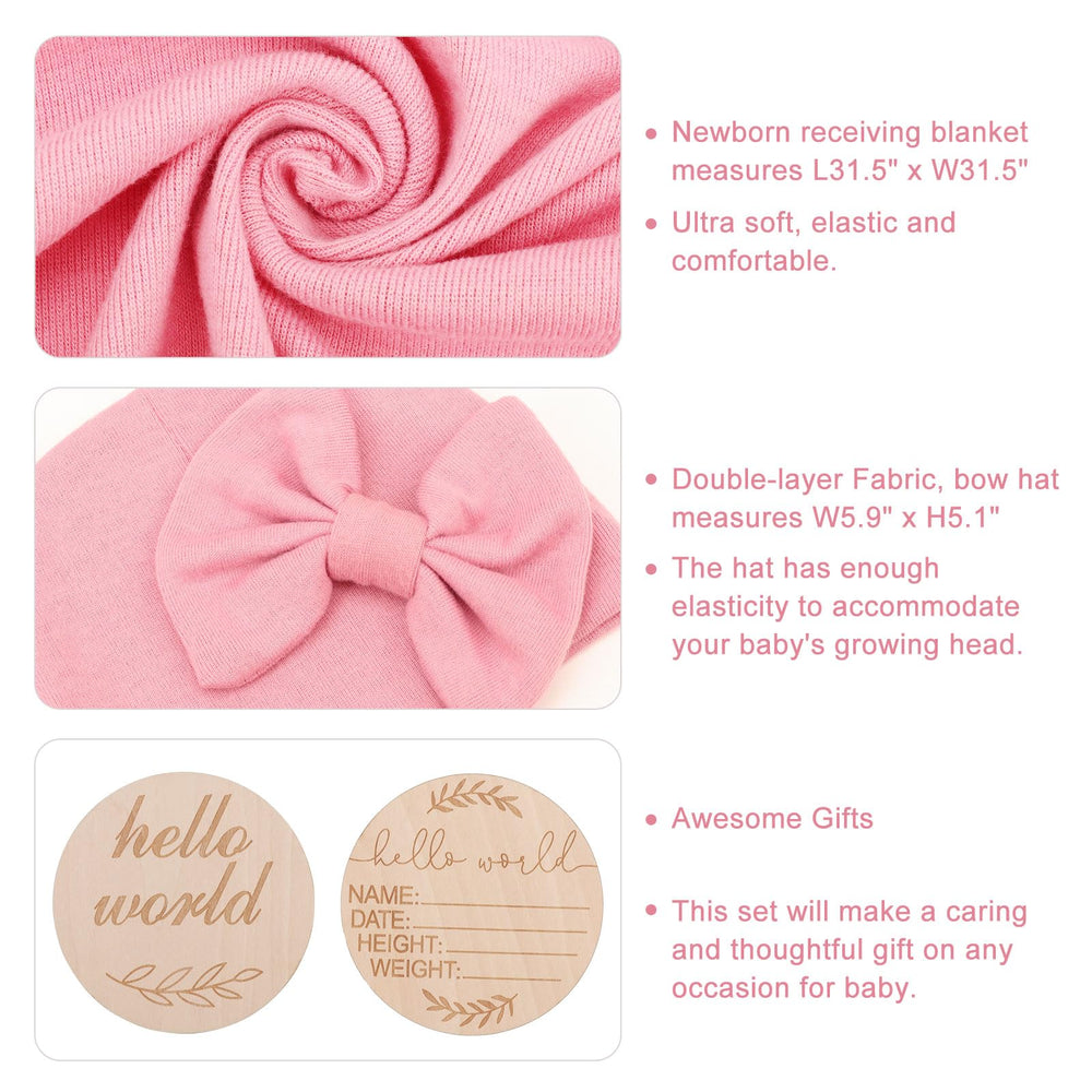 AQOKKA bow hat on baby for adorable style and secure fit.