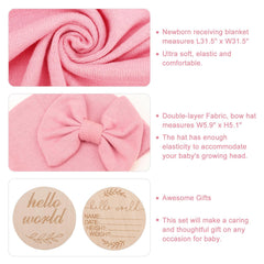 AQOKKA bow hat on baby for adorable style and secure fit.