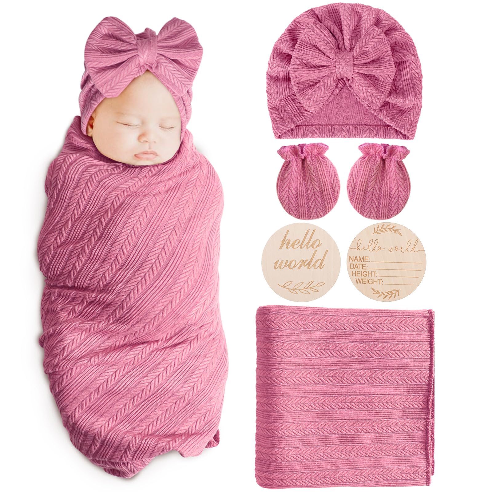 AQOKKA newborn blanket with wheat-ear design for gentle swaddling.