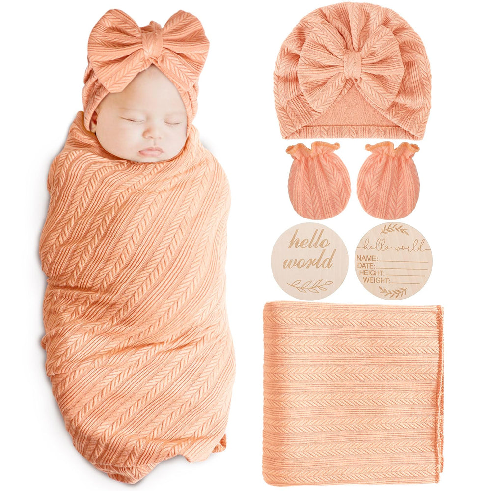 AQOKKA newborn blanket with wheat-ear design for cozy, breathable swaddling.