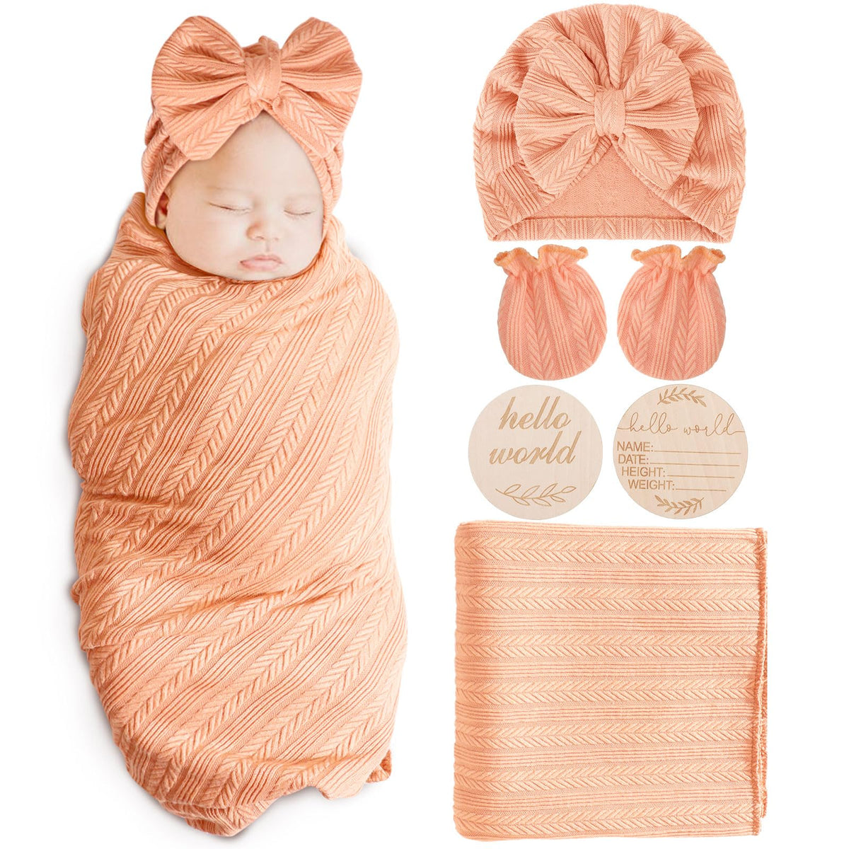 AQOKKA newborn blanket with wheat-ear design for cozy, breathable swaddling.