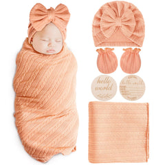 AQOKKA newborn blanket with wheat-ear design for cozy, breathable swaddling.