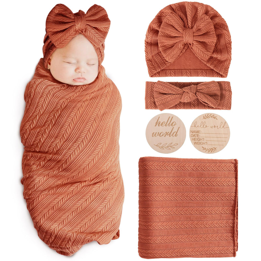 AQOKKA newborn blanket with wheat ears for cozy, breathable swaddling