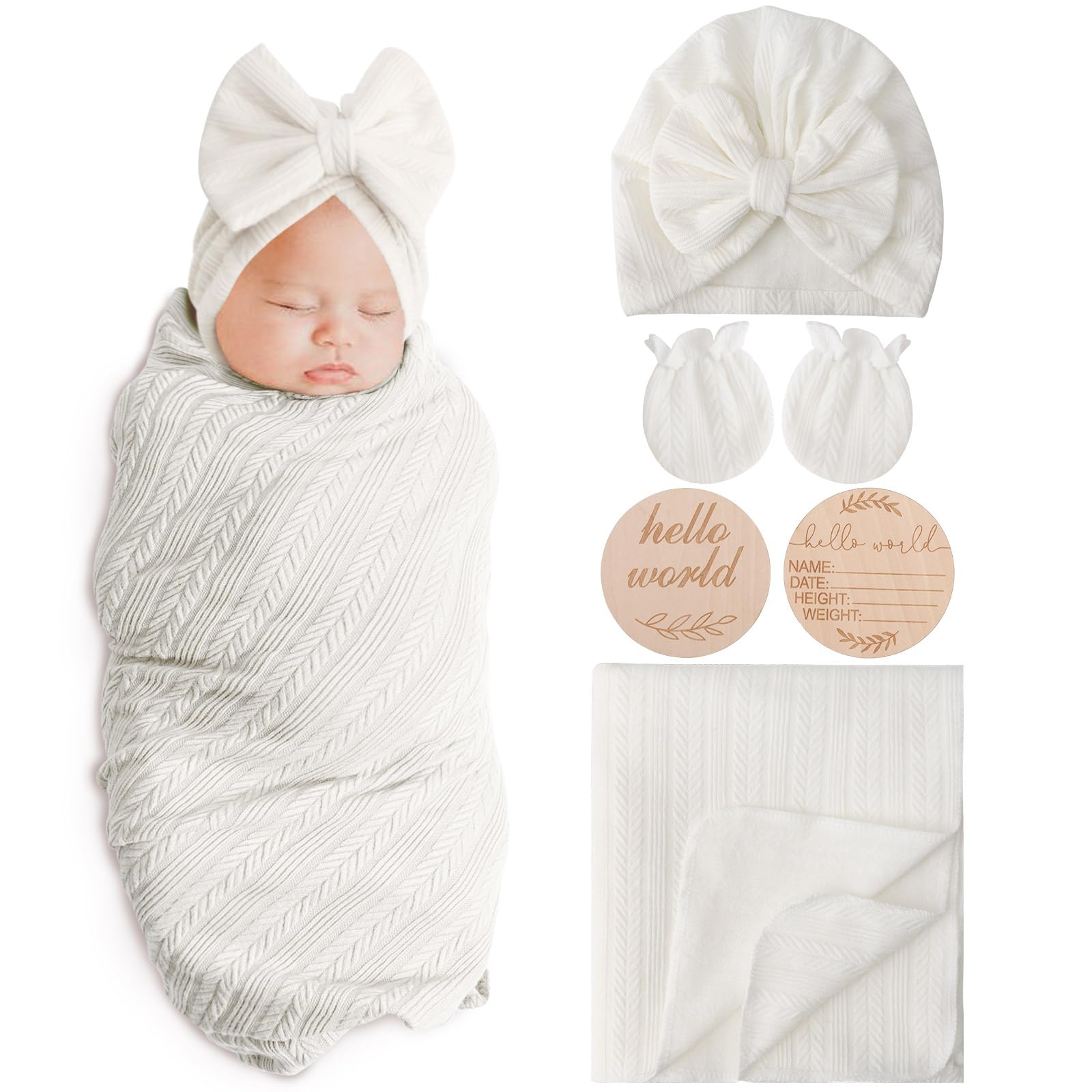 AQOKKA newborn receiving blanket with wheat ear design for cozy swaddling