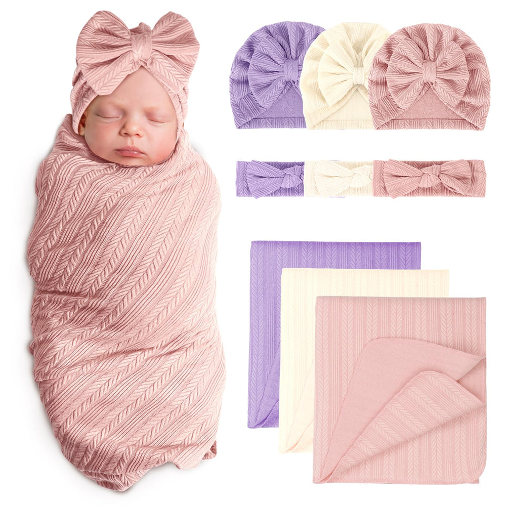 AQOKKA newborn swaddle in wheat pattern for secure wrapping