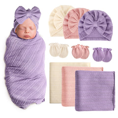 AQOKKA newborn swaddle in wheat pattern, cozy fabric for daytime naps.