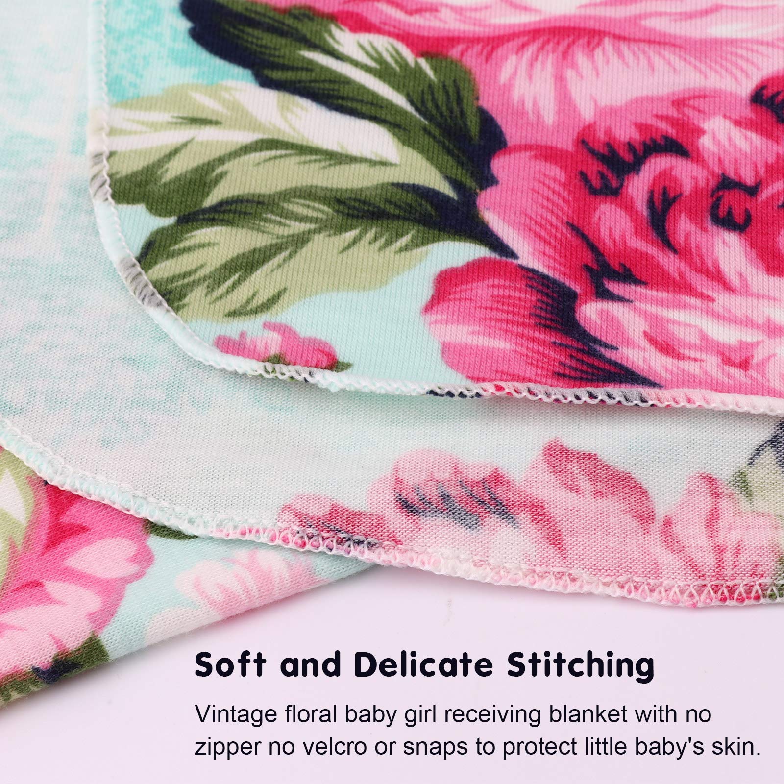 AQOKKA soft poly-cotton blend swaddle closeup shows breathable, cozy fabric.