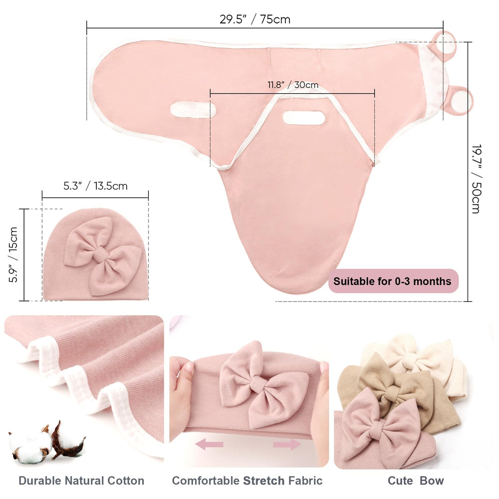 AQOKKA adjustable wings swaddle enables a snug fit and easy diaper changes.