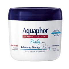 Aquaphor Baby Healing Ointment jar front view for all-in-one skin care