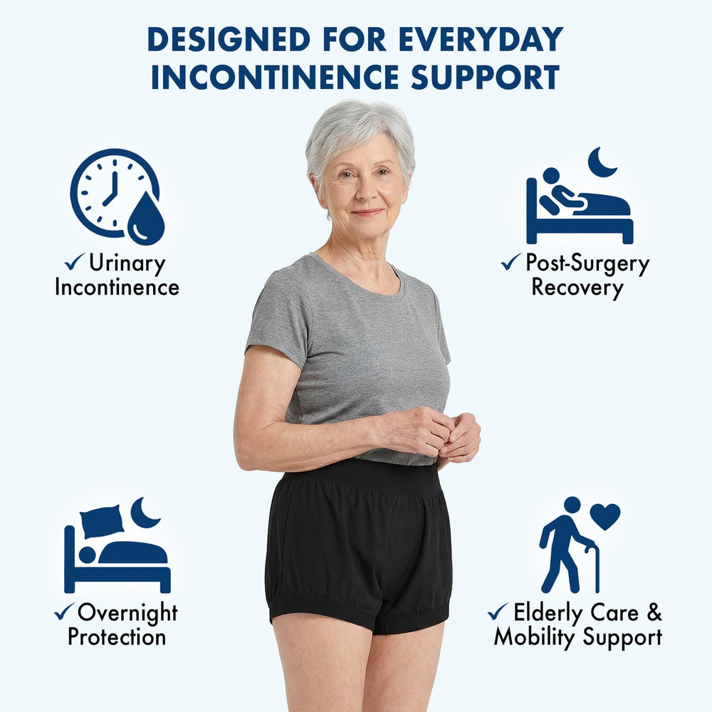 AQX high-waist black plastic pants offering secure coverage