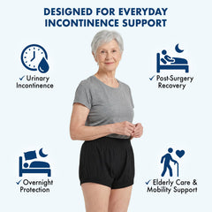 AQX high-waist black plastic pants offering secure coverage