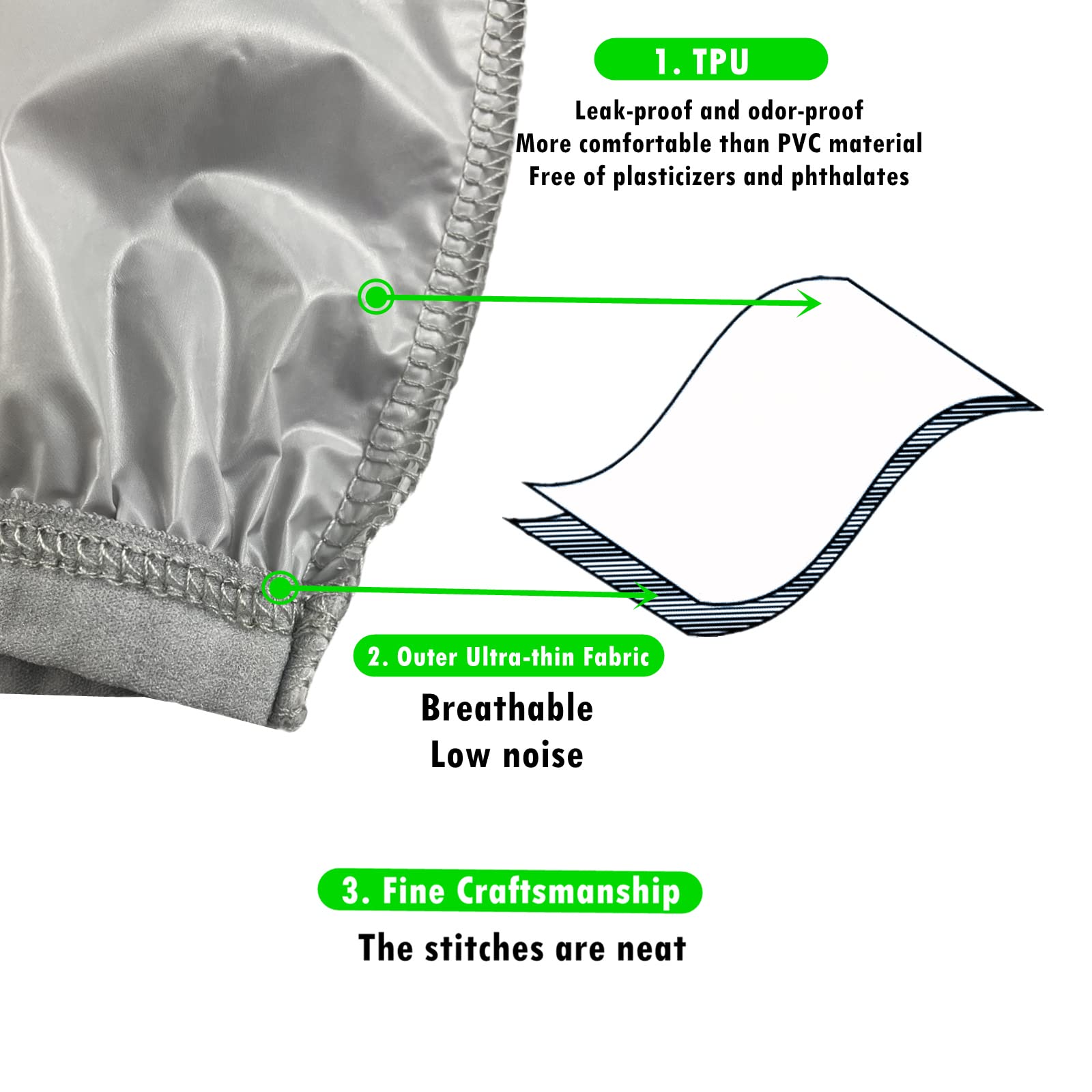 AQX leakproof underwear XL grey care-ready image demonstrates easy washing.