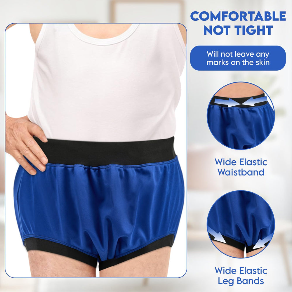 AQX noiseless reusable plastic pants for discreet daily use.