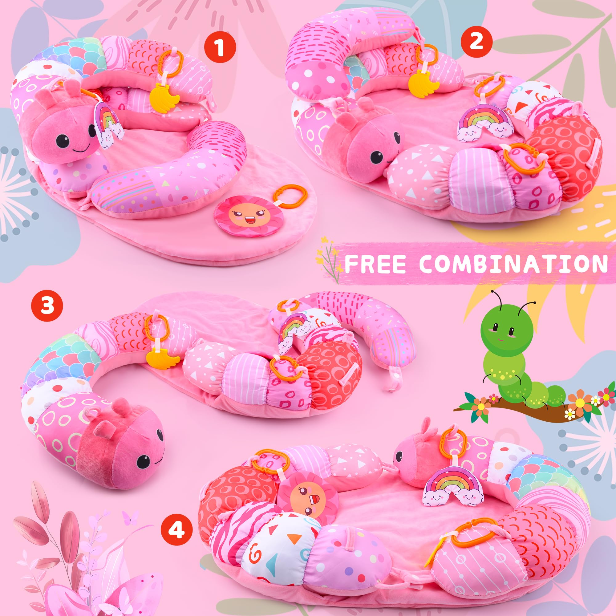 ARANEE pink seated support pillow showing safe sit position