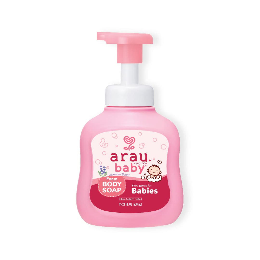 Arau Baby lavender pump foam soap for gentle newborn cleansing