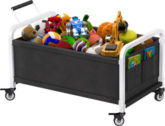 Ardier 80L toy box with wheels - front view showing mobility and space