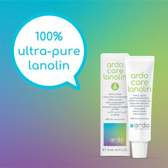 ARDO Care Lanolin Nipple Cream application scene suggests easy spreading.