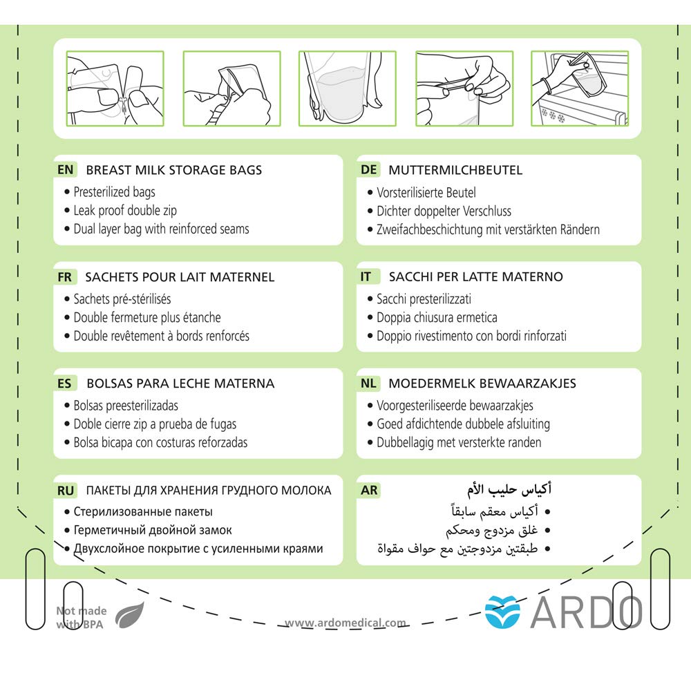 ARDO Easy Store freezer-friendly bag kept upright for easy organization