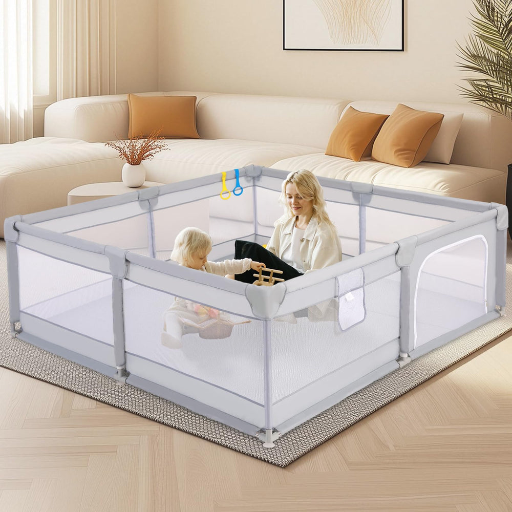 Arejonner baby playpen with 6.56 ft square area for open play and safe exploration