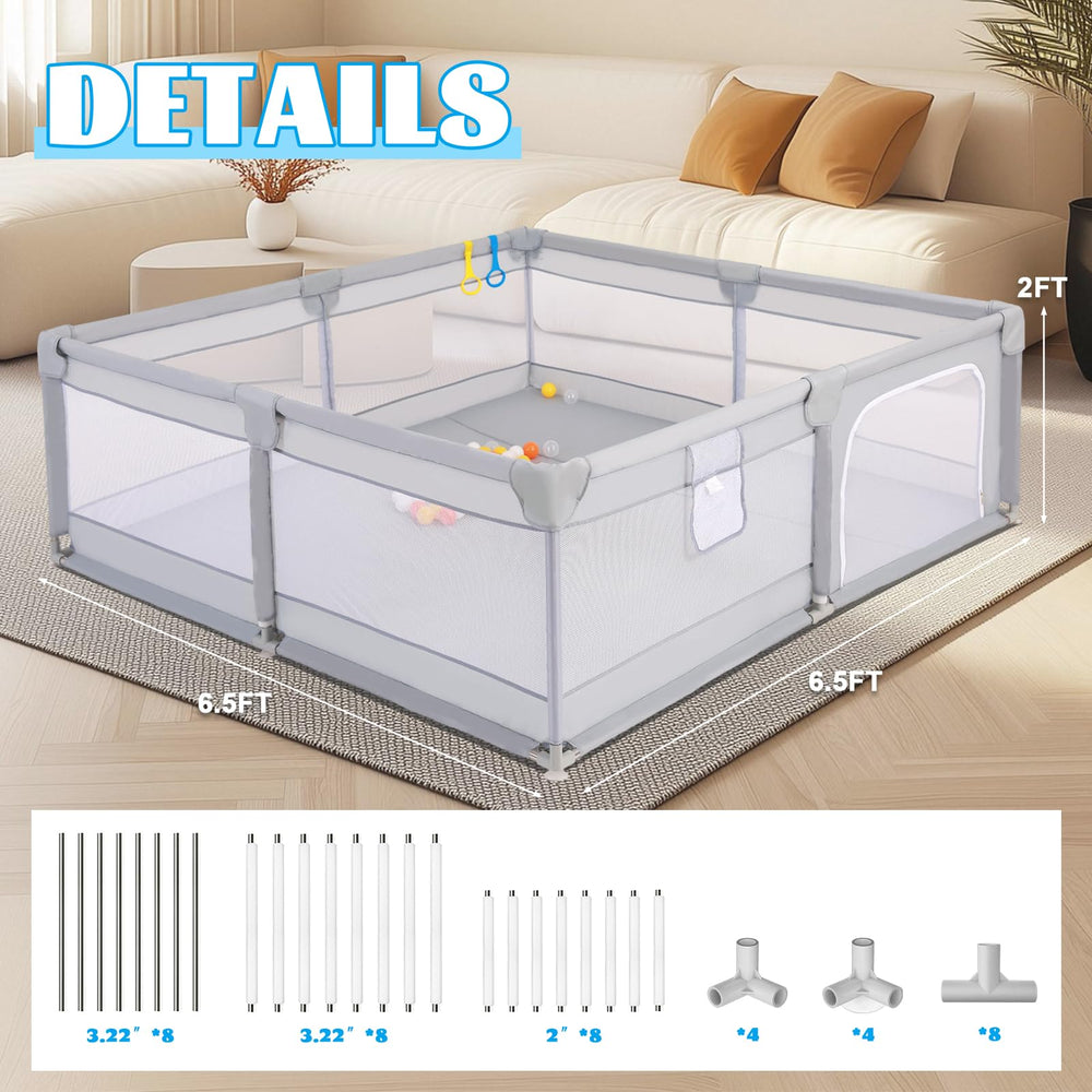 Arejonner baby playpen breathable mesh for clear visibility and airflow