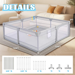 Arejonner baby playpen breathable mesh for clear visibility and airflow