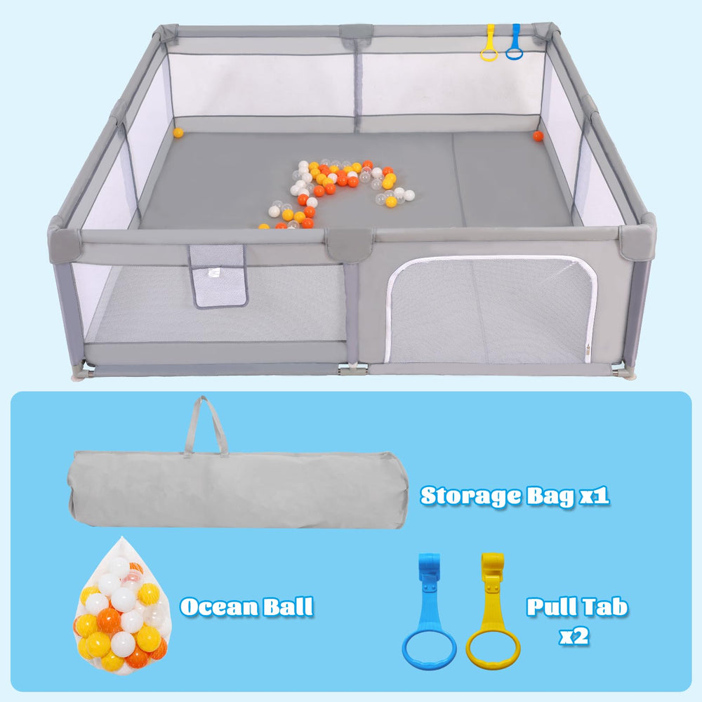 Arejonner baby playpen non-slip base prevents shifting on floors